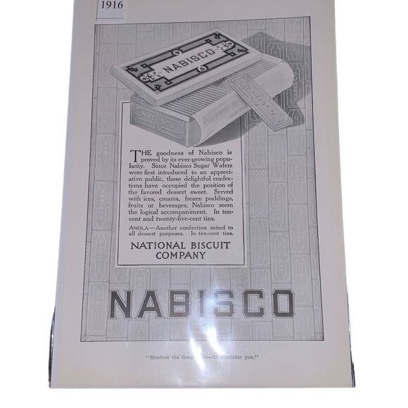 Vintage 1916 Nabisco National Biscuit Company Sugar Wafer AD Advertisement - Picture 4 of 4